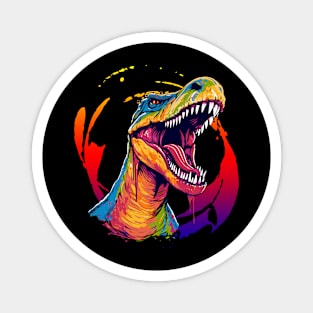 Roaring Baryonx Vibrant Color Splash Design Magnet